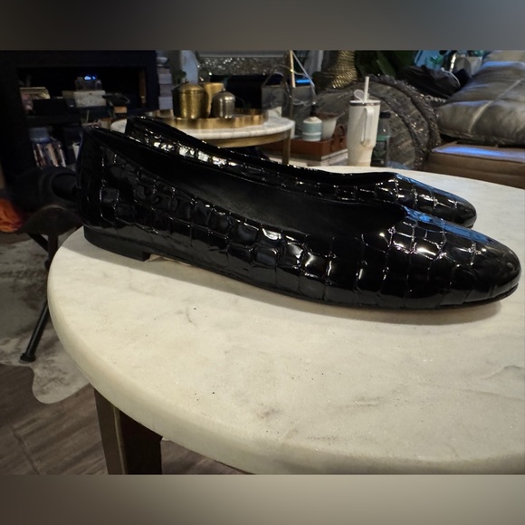 Tamara Mellon Black Croc Flats Loafers - Picture 4 of 8